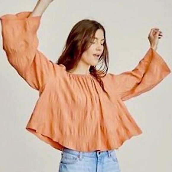 Elizabeth and James Boho Slouchy Shirt Flowy Peasant Festival Coachella Sz L/XL - Picture 1 of 16